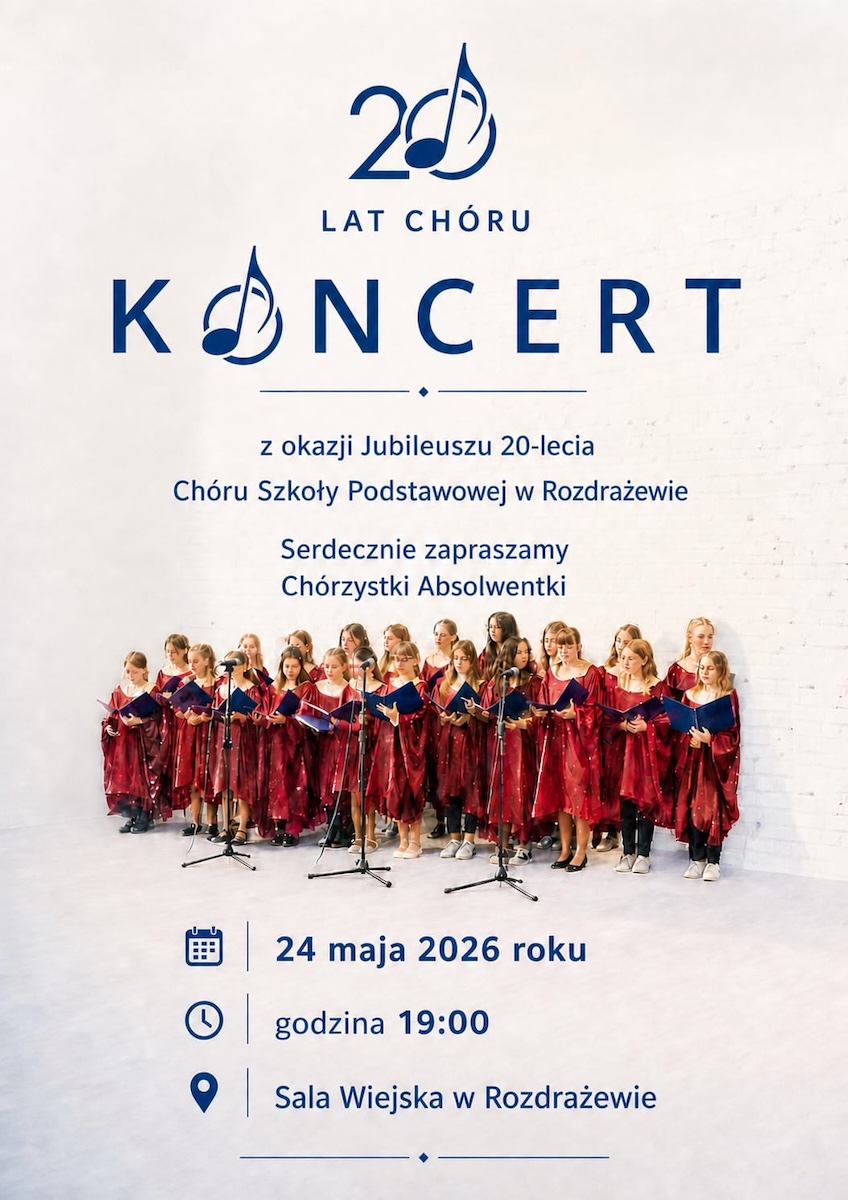 Koncert z okazji 20-lecia Chóru Szkoły Podstawowej w Rozdrażewie