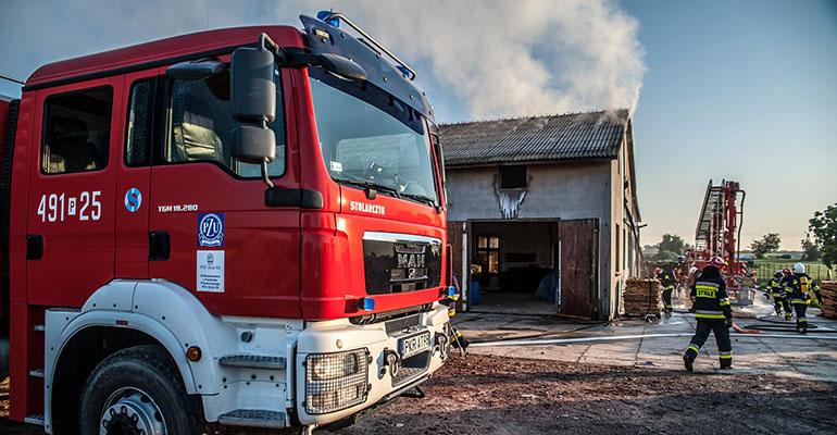 Pożar trocin w stolarni