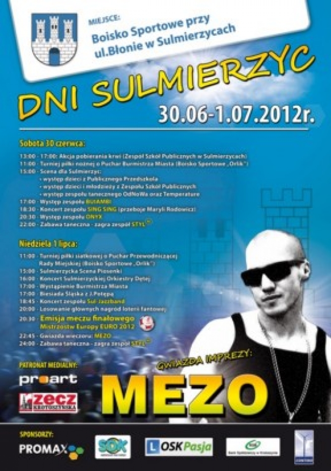 Główną gwiazdą tegorocznych Dni Sulmierzyc będzie koncert Meza.