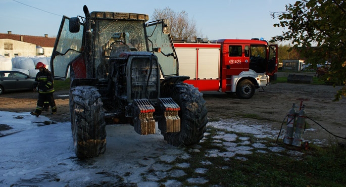 Pożar ciągnika