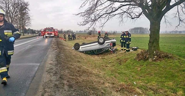Wypadek miał miejsce tuż przy granicy z Cieszkowem