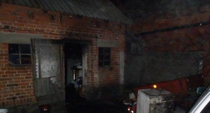 Pożar kotłowni w Wykach