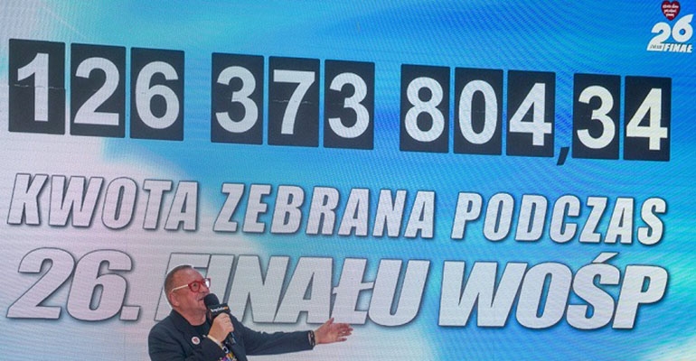 Podczas 26. finału zebrano przeszło 126 mln zł