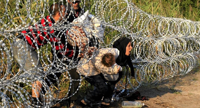 Drut kolczasty na imigrantów
