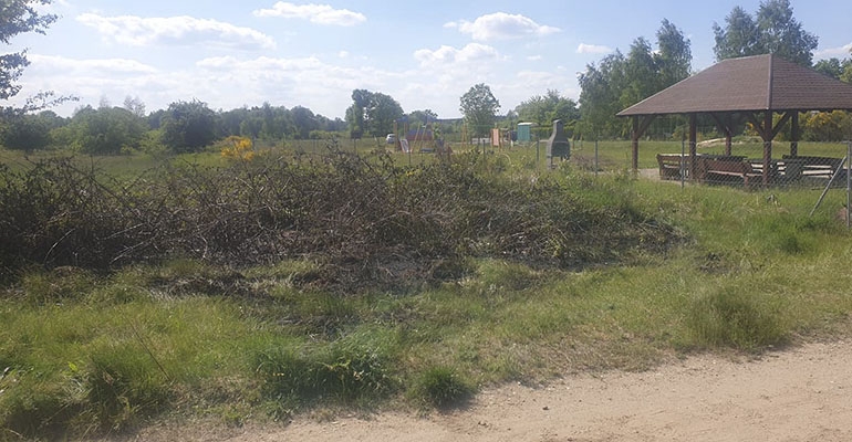 Pożar nieużytków w Stawcu