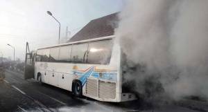 Pożar autobusu z krotoszynianami