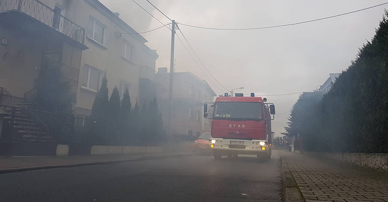 Pożar sadzy w kominie