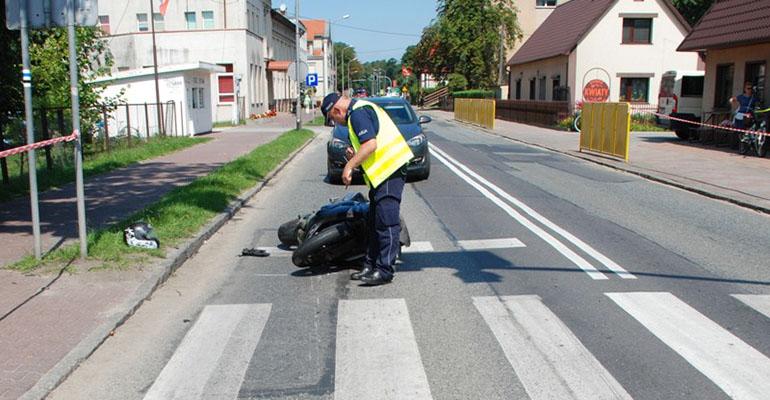 Wypadek motocyklisty