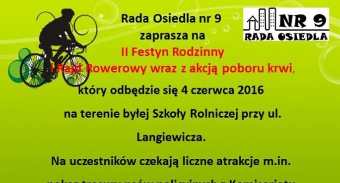 Będzie to druga edycja festynu połączonego z rajdem rowerowym