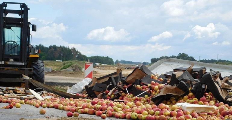 Jabłka na drodze